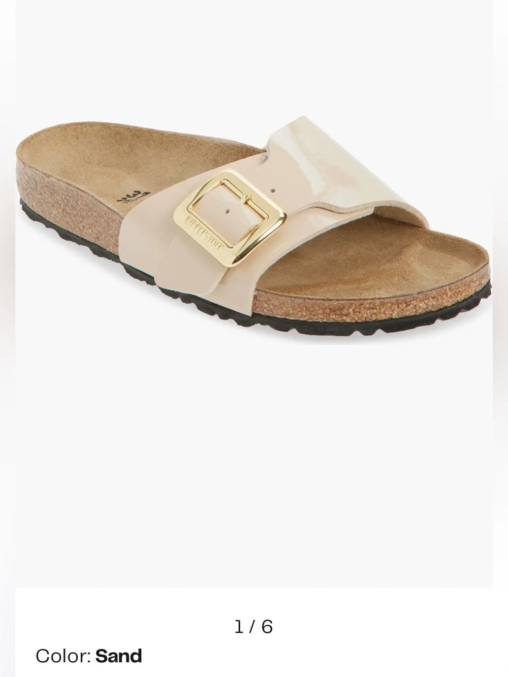 Birkenstock Catalina Luxe Buckle Birko-Flor patent sand size 40 US 9-9.5 gently